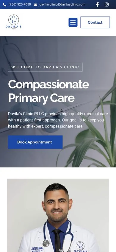 Davila’s Clinic — mobile website