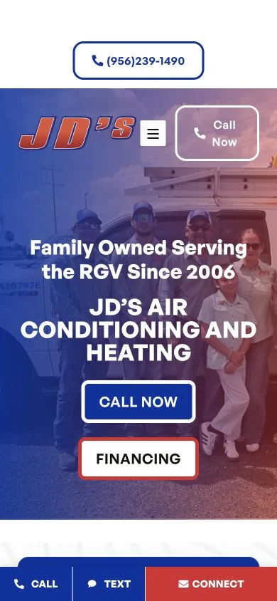 JD’s Air Conditioning and Heating — mobile website