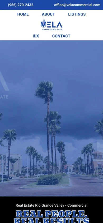 Vela Commercial — mobile website