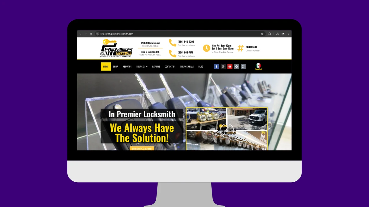 Premier Locksmith website design